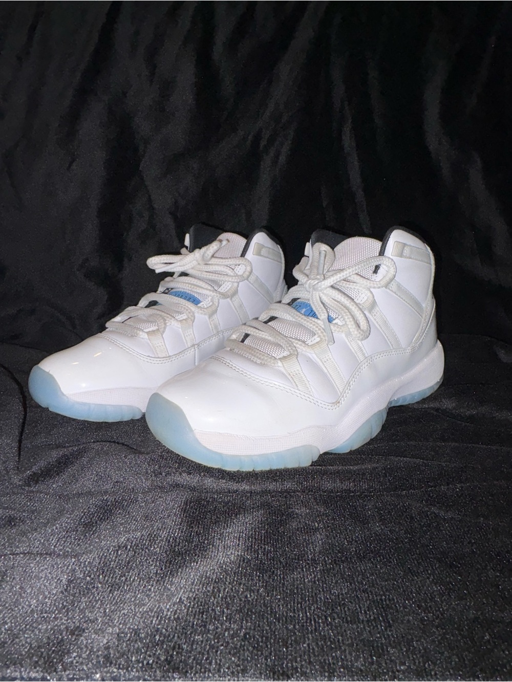 White High-Top Sneakers with Ice Blue Soles